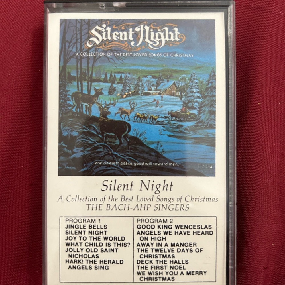 Vintage Xmas cassette tape. 1977 Silent Night The Bach-AHP singers